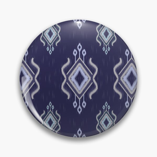Item preview, Classic Navy Blue and Indigo Ikat Diamond Pattern designed and sold by Aumpuk.