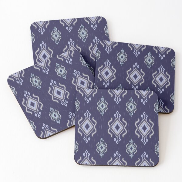 Item preview, Classic Navy Blue and Indigo Ikat Diamond Pattern designed and sold by Aumpuk.
