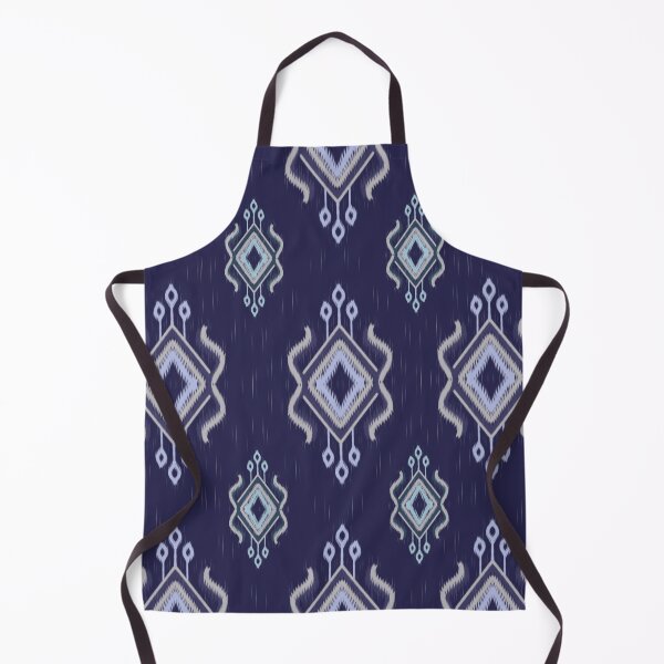 Item preview, Classic Navy Blue and Indigo Ikat Diamond Pattern designed and sold by Aumpuk.