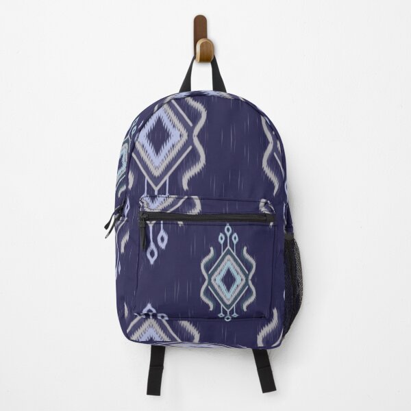 Item preview, Classic Navy Blue and Indigo Ikat Diamond Pattern designed and sold by Aumpuk.