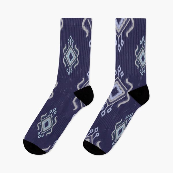 Item preview, Classic Navy Blue and Indigo Ikat Diamond Pattern designed and sold by Aumpuk.