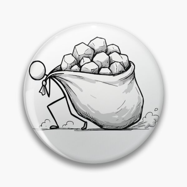 Item preview, Funny Rockhound Cartoon Dragging Large Bag of Rocks designed and sold by TheDustyArtist.