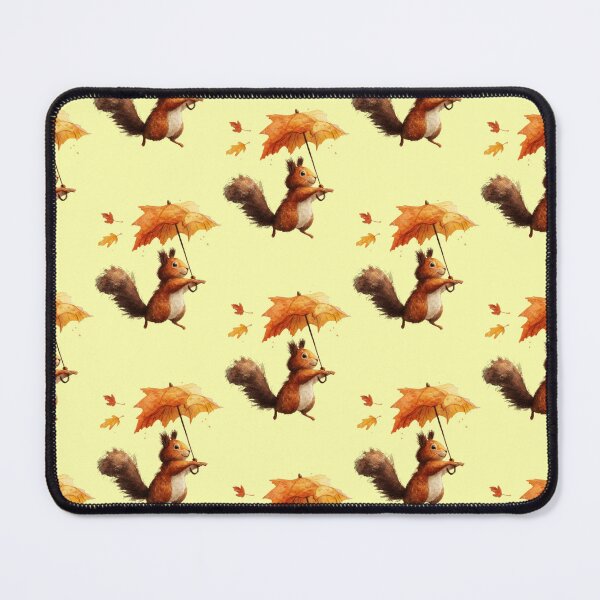 Item preview, Cute squirrel with autumn leaf umbrella designed and sold by Mauswohn.