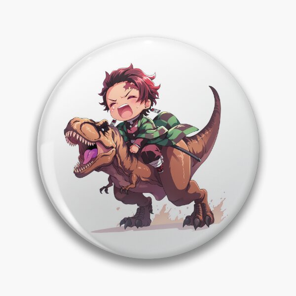 Item preview, Tanjiro Kamado Demon Slayer Chibi Dinosaur Adventure designed and sold by Dashsopaner.