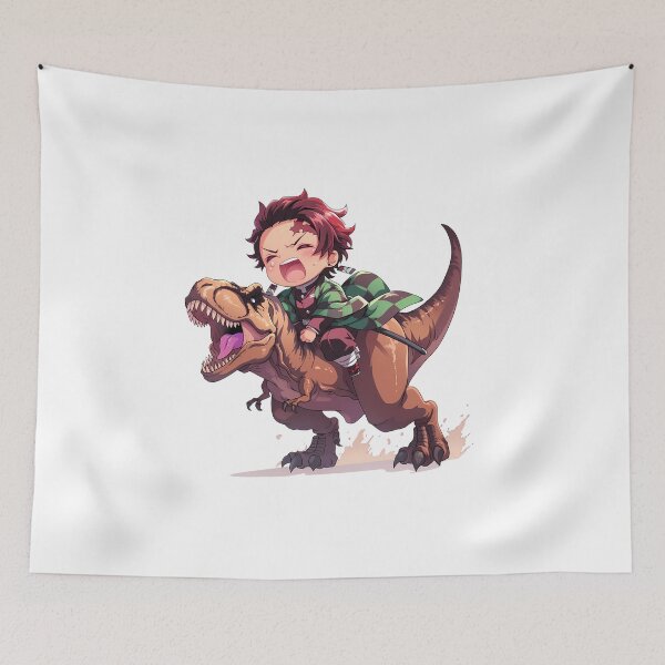 Item preview, Tanjiro Kamado Demon Slayer Chibi Dinosaur Adventure designed and sold by Dashsopaner.