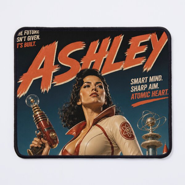 Item preview, Ashley – Retro Atomic Sci‑Fi Hero designed and sold by obstinator.