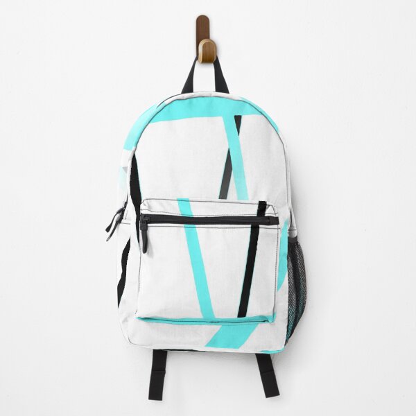 Item preview, Modern Line Cool Geometry White Black Aqua-Blue designed and sold by taiche.