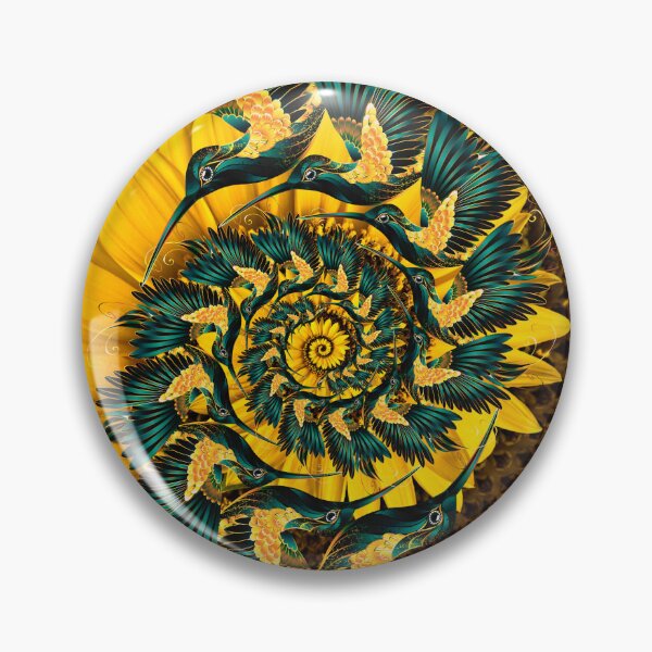 Item preview, Golden Hummingbird Sunflower Spiral designed and sold by chantalittah.