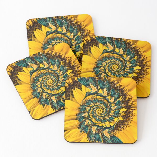 Item preview, Golden Hummingbird Sunflower Spiral designed and sold by chantalittah.