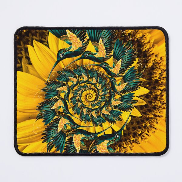 Item preview, Golden Hummingbird Sunflower Spiral designed and sold by chantalittah.