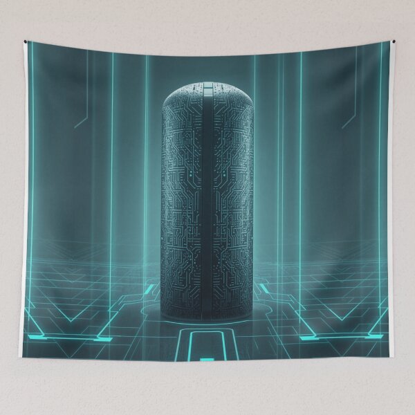 Item preview, Futuristic Cyber Capsule Sci Fi Server Art designed and sold by Uniquely Yours.