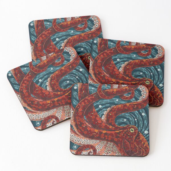 Item preview, Mosaic Red Octopus Ocean Tentacles designed and sold by jamesthomasw.
