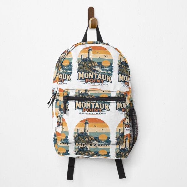 Item preview, Montauk Point Lighthouse Retro Vintage Shirt | Long Island New York Coastal Travel Sunset Lighthouse Design designed and sold by Globalcitytees.