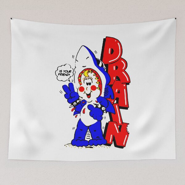 Item preview, Red Typography Blue Character Shark designed and sold by DeadTired666.