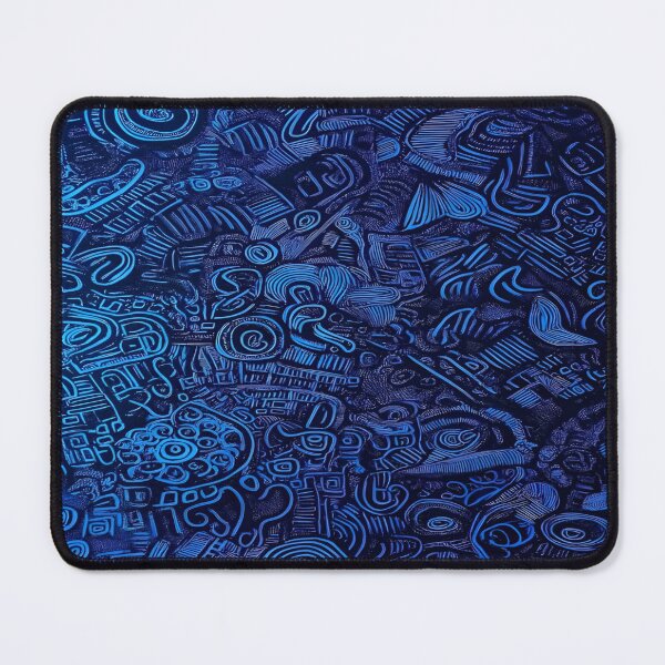 Item preview, Intricate Patterns and Abstract Design Featuring a Complex Arrangement of Geometric Shapes in a Deep Blue Background Evoking a Sense of Mystery and Creativity designed and sold by Matt_Smith.