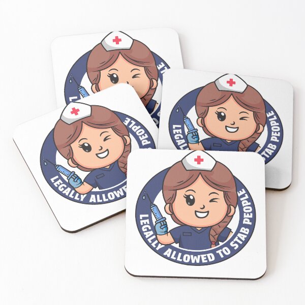 Item preview, Funny Nurse - Legally allowed to stab people nurse design (navy scrubs) designed and sold by messy-nessie.