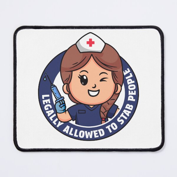 Item preview, Funny Nurse - Legally allowed to stab people nurse design (navy scrubs) designed and sold by messy-nessie.