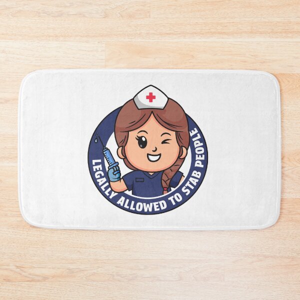 Item preview, Funny Nurse - Legally allowed to stab people nurse design (navy scrubs) designed and sold by messy-nessie.