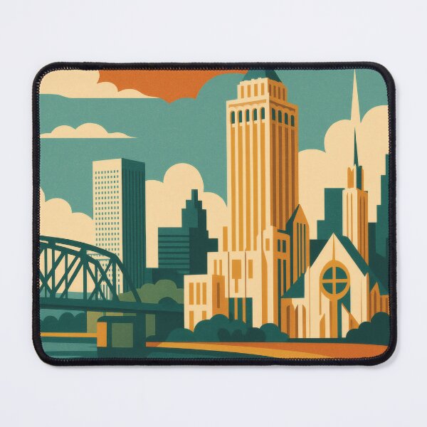Item preview, Retro Pop Art Poster Illustration of Tulsa | Bold Art Deco Skyline, Golden Driller & Route 66 Design | Vintage Oklahoma Wall Art Decor designed and sold by PaintedPixels01.