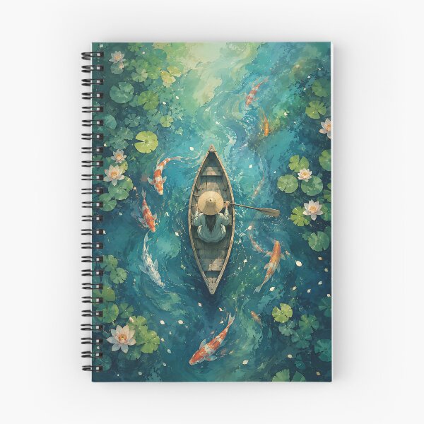 Item preview, Emerald Water Lotus Pond & Koi Fish Boat Journey  designed and sold by Jaideep Walia.