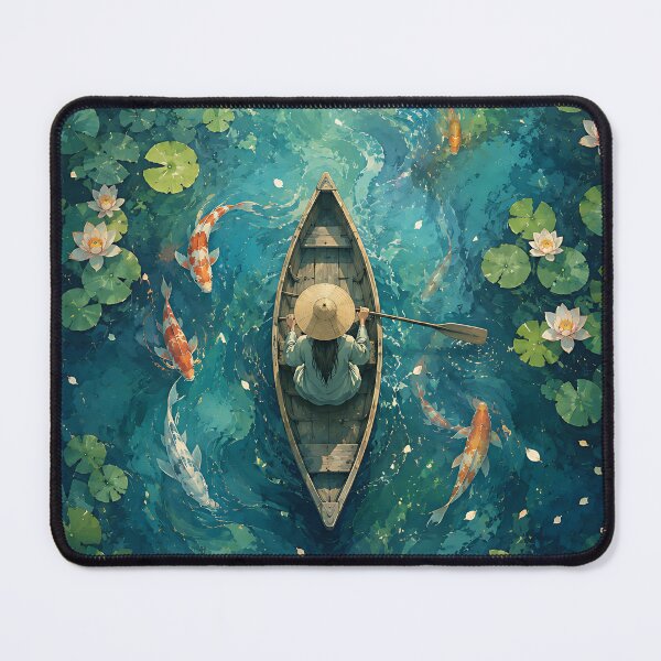 Item preview, Emerald Water Lotus Pond & Koi Fish Boat Journey designed and sold by Jaideep Walia.