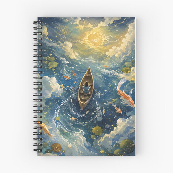 Item preview, Golden Sun & Celestial Koi Fish Sky Boat  designed and sold by Jaideep Walia.