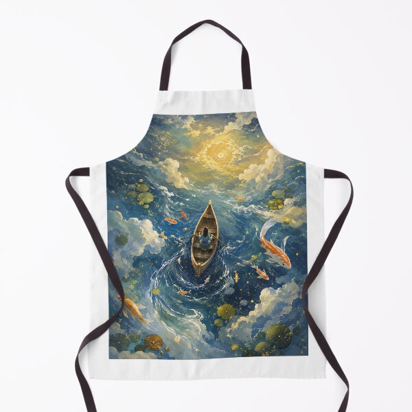 Item preview, Golden Sun & Celestial Koi Fish Sky Boat  designed and sold by Jaideep Walia.