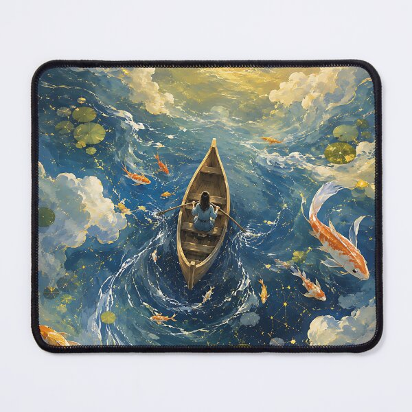 Item preview, Golden Sun & Celestial Koi Fish Sky Boat designed and sold by Jaideep Walia.