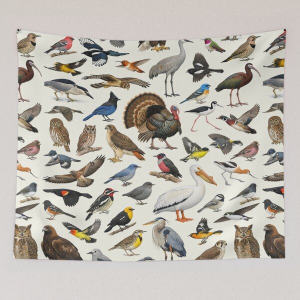 Item preview, Native Birds of Colorado Retro Style Identification Chart designed and sold by kakarikihill.