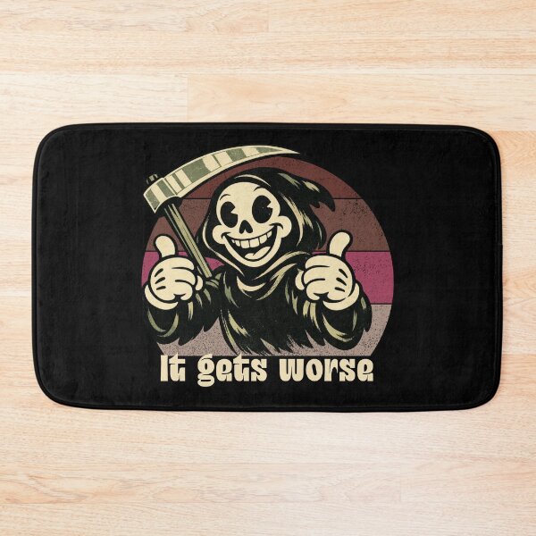 Item preview, Retro Cartoon Grim Reaper - It Gets Worse designed and sold by Nacho Average Designs.