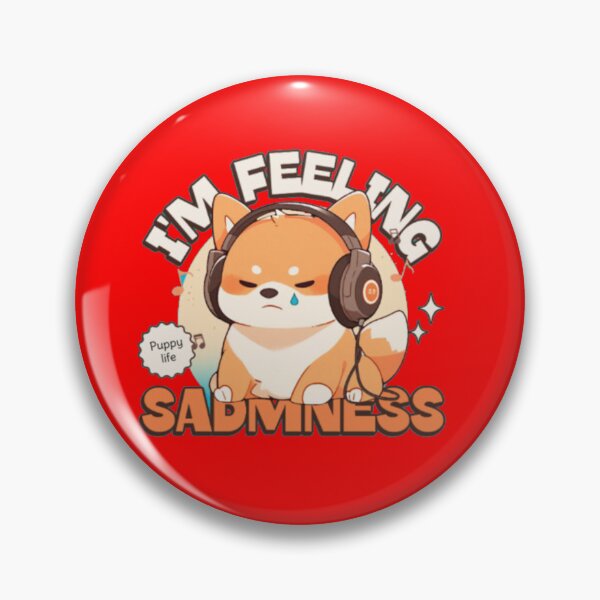 Item preview, I'm Feeling Sadness - Cute Sad Shiba Inu Dog with Headphones designed and sold by GenZFashion000.