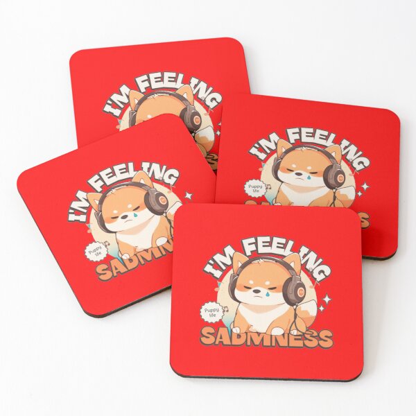 Item preview, I'm Feeling Sadness - Cute Sad Shiba Inu Dog with Headphones designed and sold by GenZFashion000.