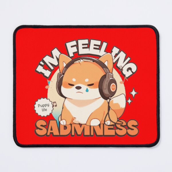 Item preview, I'm Feeling Sadness - Cute Sad Shiba Inu Dog with Headphones designed and sold by GenZFashion000.