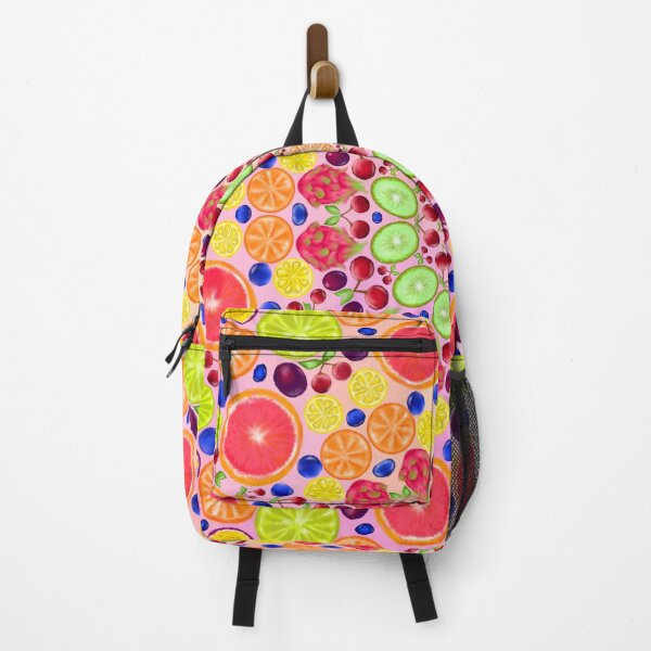 Item preview, fruit pattern on pink background designed and sold by subis-designs.