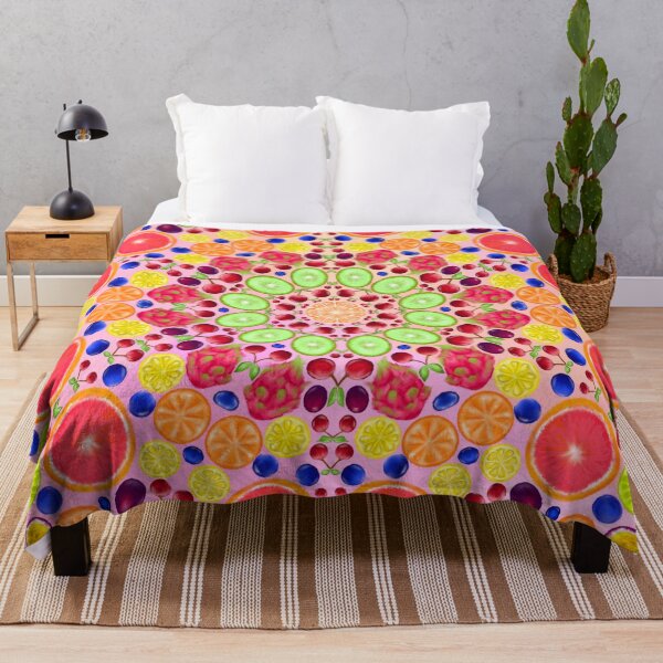 Item preview, fruit pattern on pink background designed and sold by subis-designs.