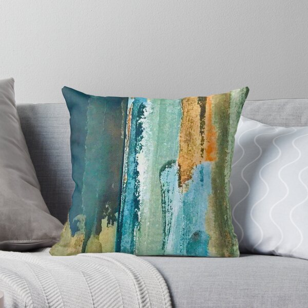 Item preview,  Aqua, Indigo Blue, And Green Streaks Abstract Art designed and sold by DEC02.
