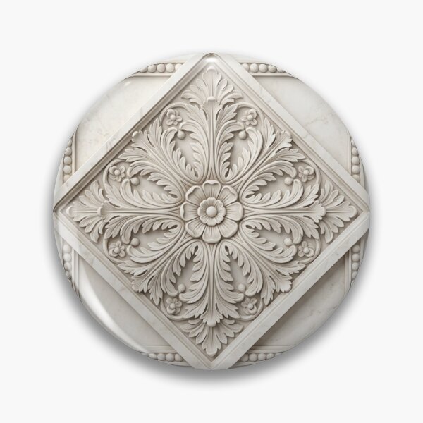 Item preview, Classic stone rosette relief - Neoclassical diamond design designed and sold by LaJacke.