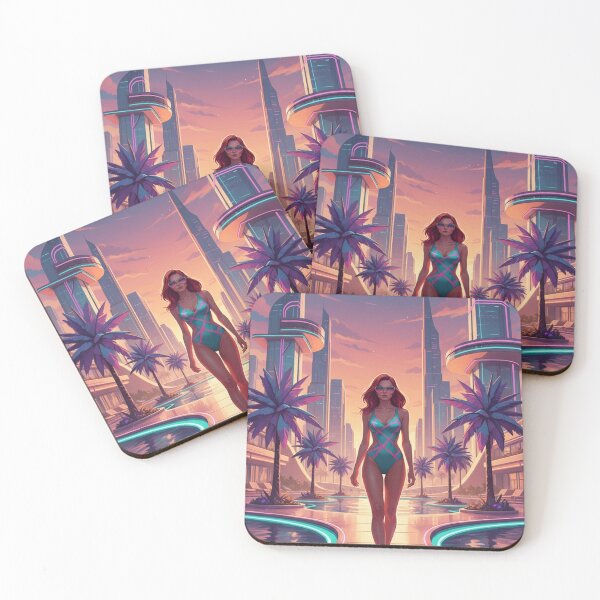 Item preview, Golden Future Retro Cyberpunk City Sunset designed and sold by GraphixKing999.