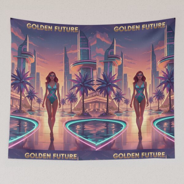 Item preview, Golden Future Retro Cyberpunk City Sunset designed and sold by GraphixKing999.