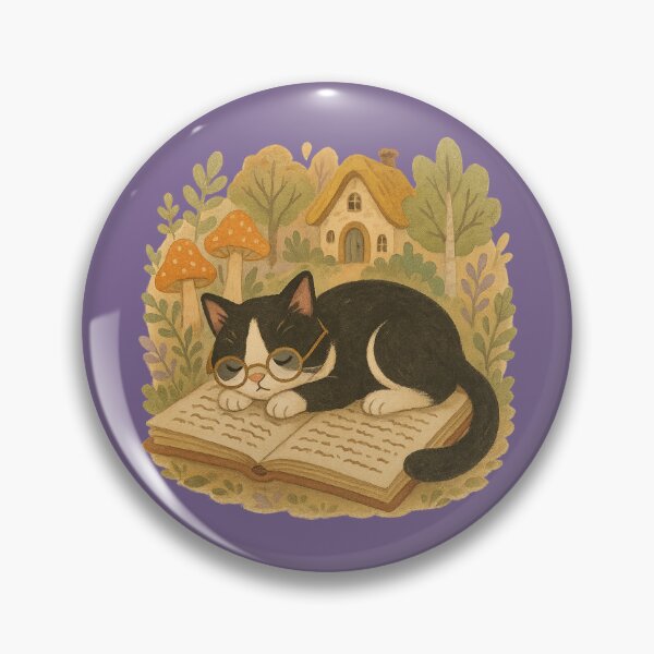Item preview, Bookworm Cottagecore Cat designed and sold by Lav72.