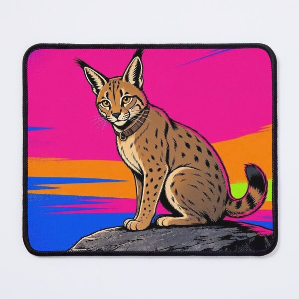 Item preview, Caracal Lynx – Neon Pop Art Cat designed and sold by Dogandesighn.
