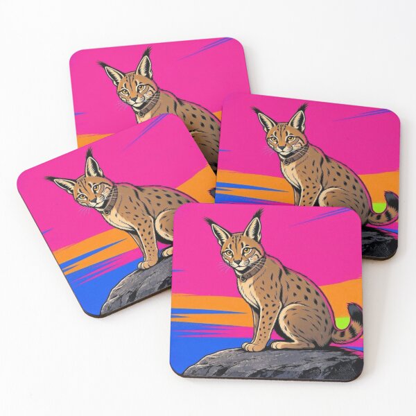 Item preview, Caracal Lynx – Neon Pop Art Cat designed and sold by Dogandesighn.
