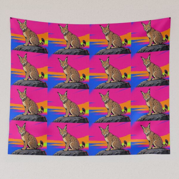 Item preview, Caracal Lynx – Neon Pop Art Cat designed and sold by Dogandesighn.