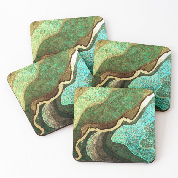 Item preview, Forest Green, Goldenrod, Aqua, And Earthtones Abstract Designs designed and sold by DEC02.