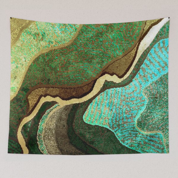 Item preview, Forest Green, Goldenrod, Aqua, And Earthtones Abstract Designs designed and sold by DEC02.