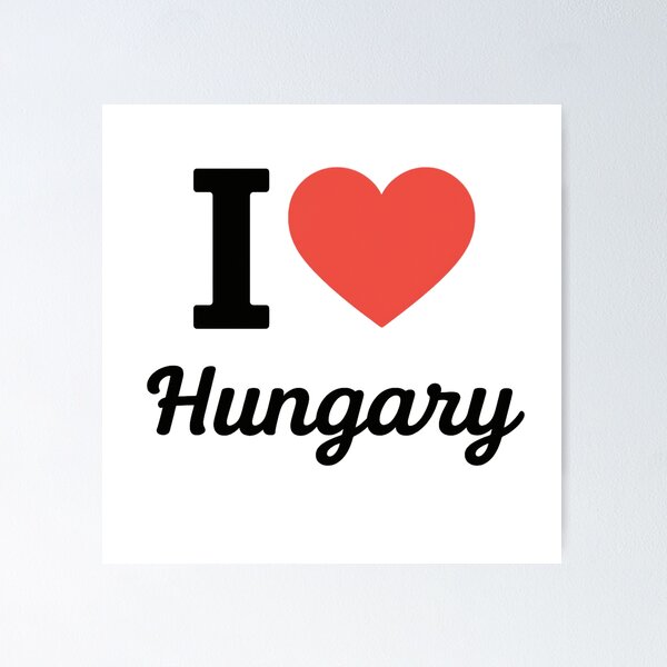 Item preview, I Love Hungary Typography Design | Hungarian National Pride Artwork | Modern Travel & Country Love Statement designed and sold by PaintedPixels01.