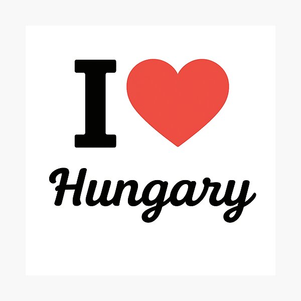 Item preview, I Love Hungary Typography Design | Hungarian National Pride Artwork | Modern Travel & Country Love Statement designed and sold by PaintedPixels01.