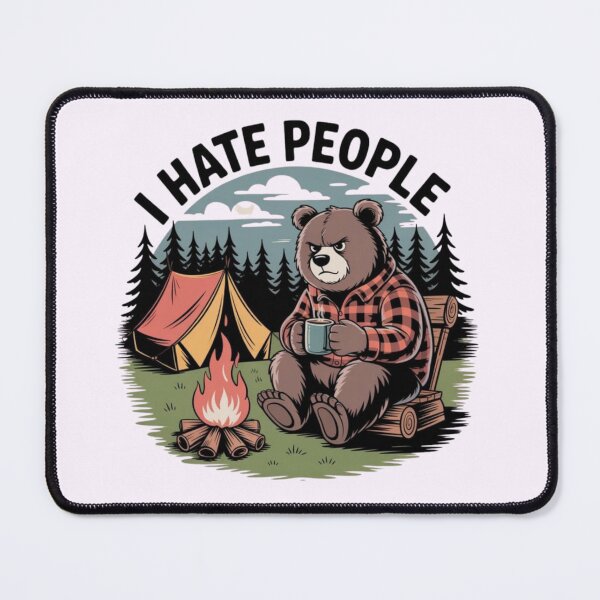 Item preview, I Hate People – Funny Camping Bear Campfire Design designed and sold by Palette & Hue.