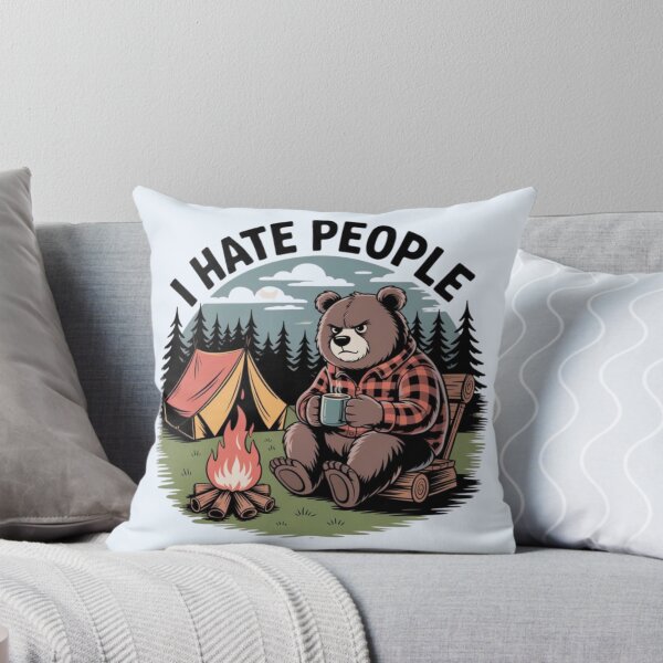Item preview, I Hate People – Funny Camping Bear Campfire Design designed and sold by Palette & Hue.