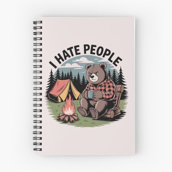 Item preview, I Hate People – Funny Camping Bear Campfire Design designed and sold by Palette & Hue.